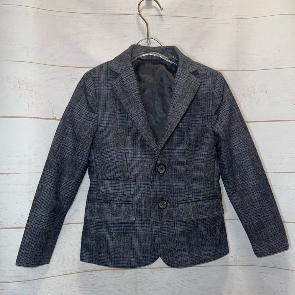 Boys Gray Plaid Blazer Size 3